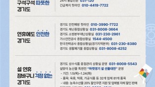 경기도, 설 연휴 맞아 '종합대책 추진'…안전망 강화·민생 초점